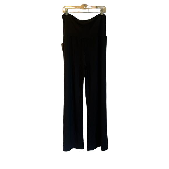 Angel Maternity Women's Black Debra Wide Leg Maternity Bamboo Pants Size XL NWT - Picture 1 of 13